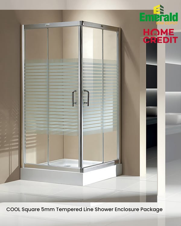 COOL Square 5mm Tempered Line Shower