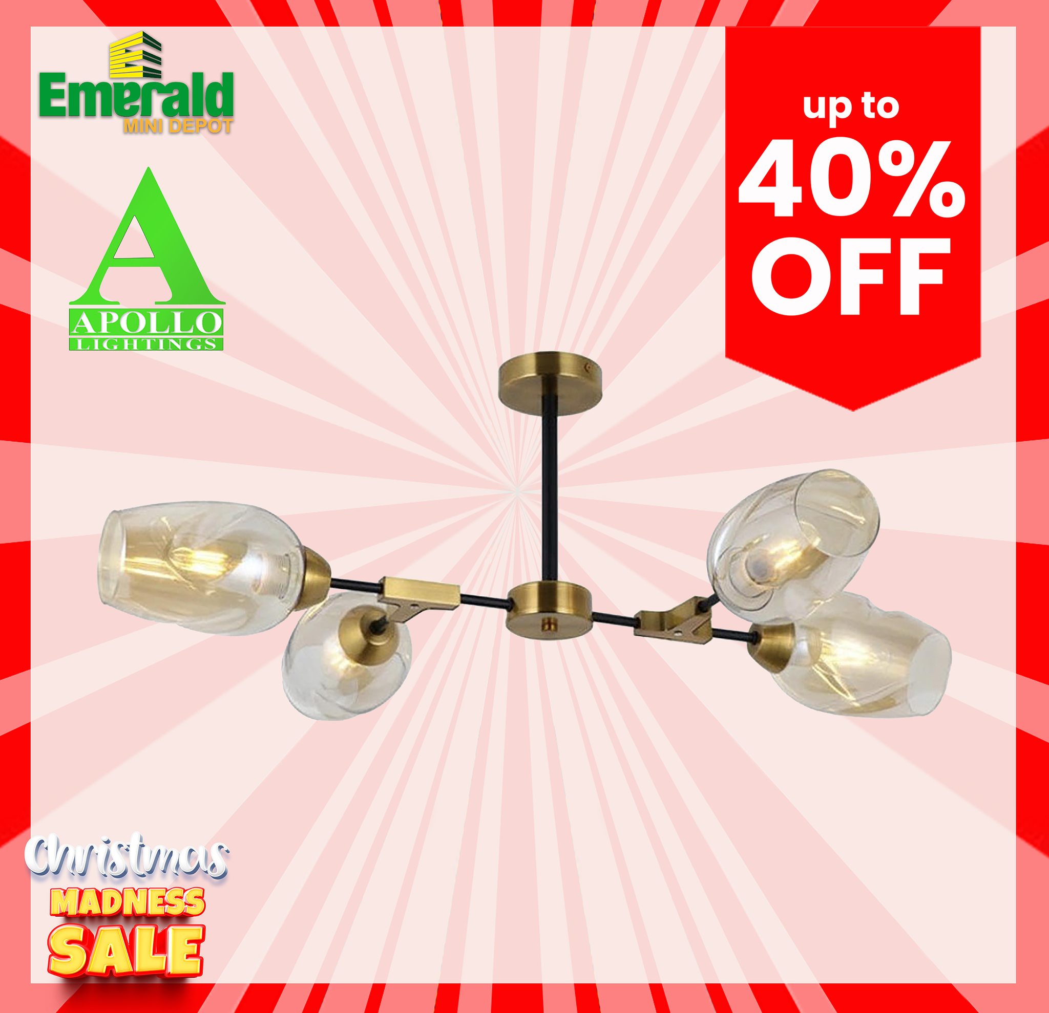 Apollo Lightings with transparent glass cover