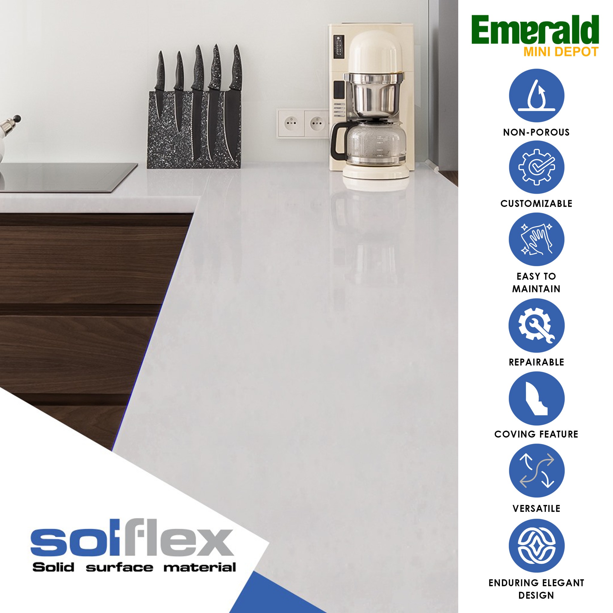 NOUGAT WHITE SOLID SURFACE MATERIAL