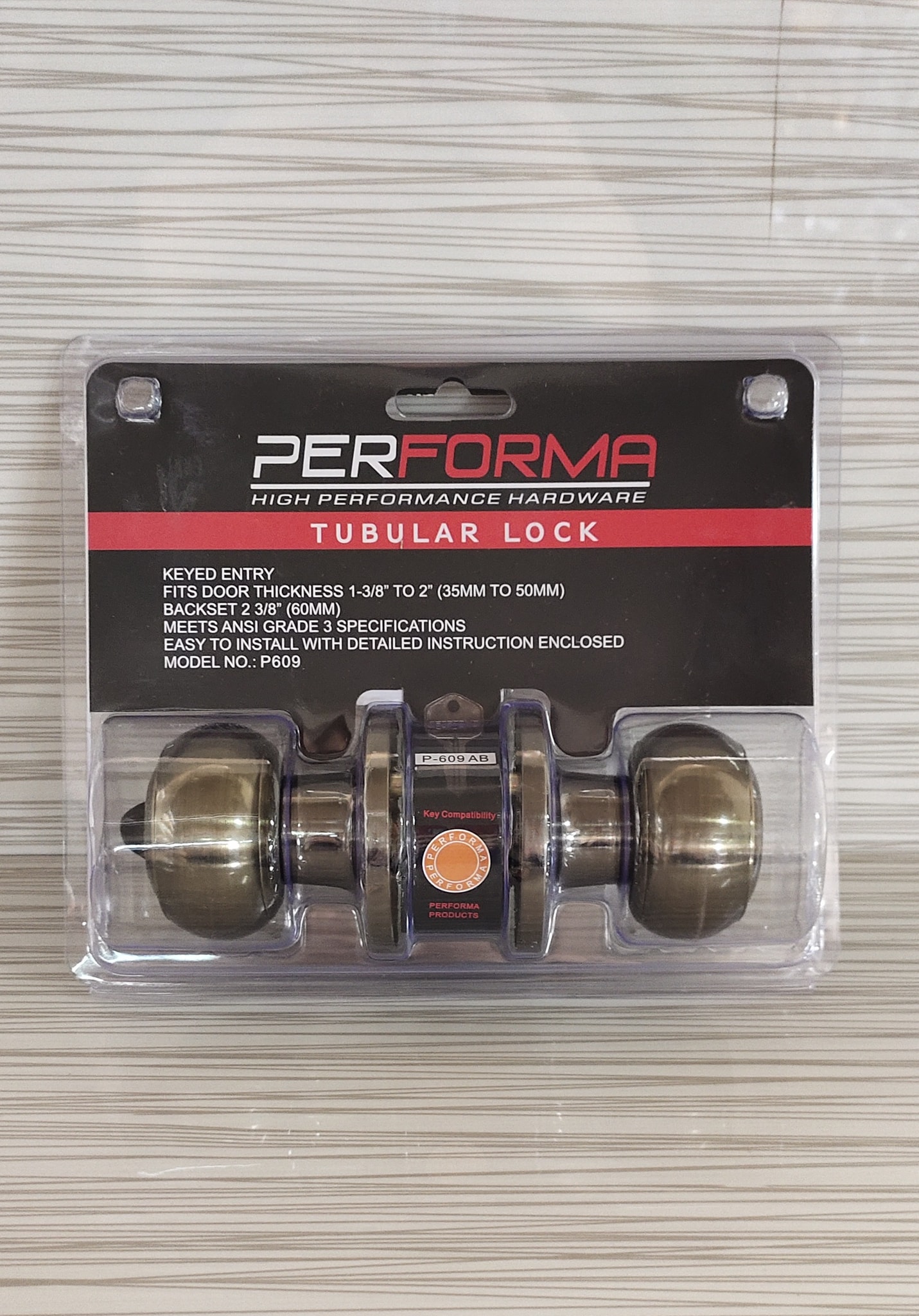 PERFORMA Door Knob with Silver Plated Look