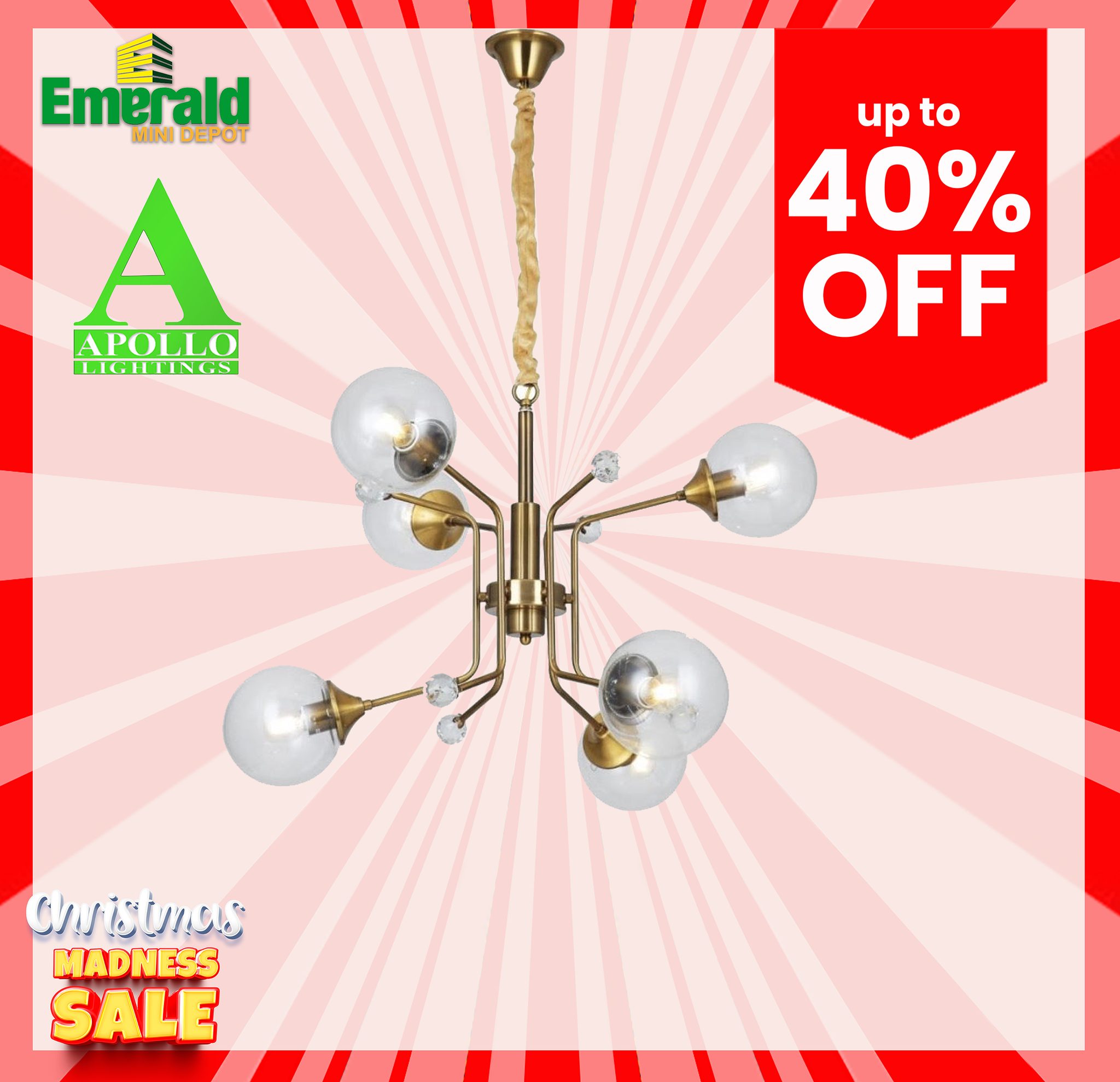 Apollo Low Ceiling Lamp LC-2395-6