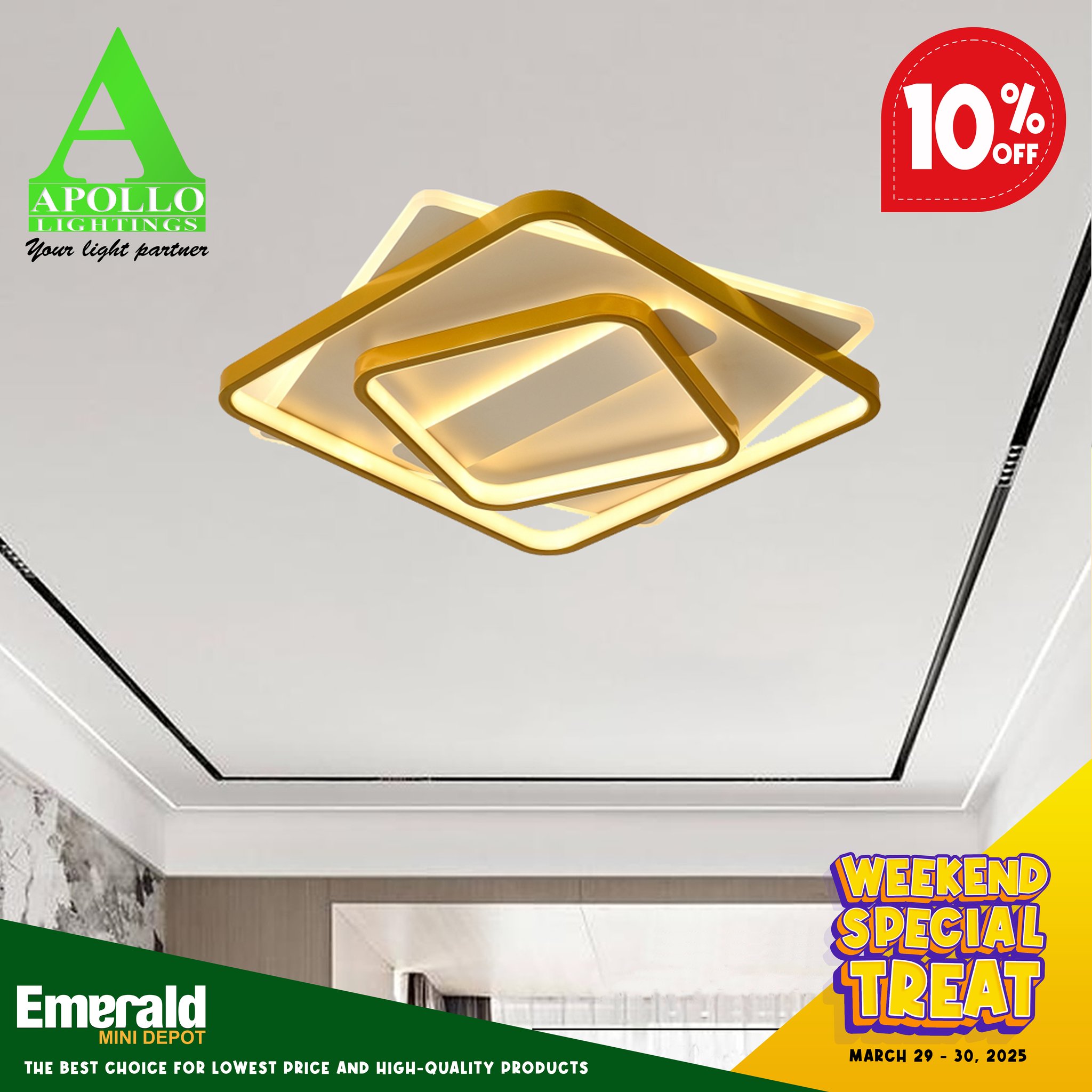 Apollo Low Ceiling Lamp
